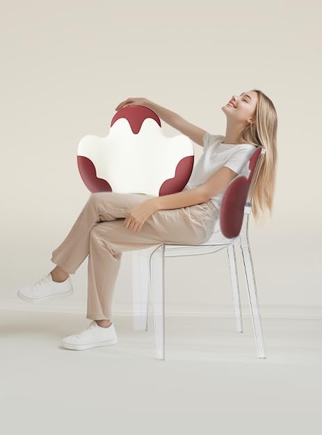 Lumbar Support Pillow for Office Chair, Gaming Chair, Car Driver Seat Back Cushion, Bed & Couch, Gifts for Friends and Parents,Ergonomic Back Support Pillow with Comfortable Memory Foam(Red/White)