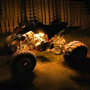 2Pcs 6LEDs Motorcycle LED Light Strips- RGB Multi-Color Accent Glow Neon Ground Effect Lights lamp for Motorcycle led Light Kits,ATV Car Golf cart LED Underglow Strip Lights
