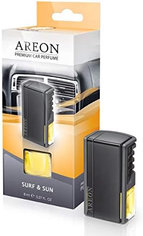 AREON ACP06 Car Perfume Luxury and Elegant 0.27 oz Vent Clip Car Air Freshener, SURF & Sun Scent (Pack of 3)