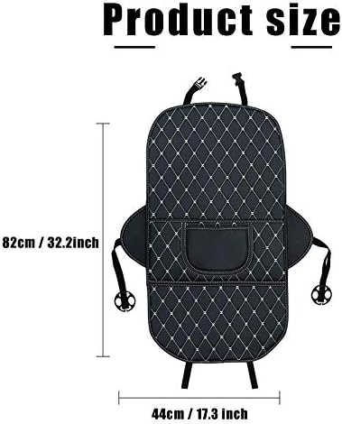 Kick Mats Back Seat Protector 2 Pack Car Back Seat Cover Premium Fabric Odor Free Protect Your Leather Seat with 2 Storage Pocket