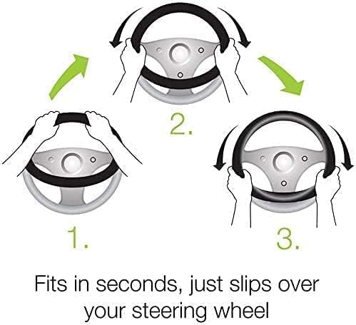 Bling Diamond Steering Wheel Cover, Leather Steering Wheel Covers for Women Girls with Crystal Rhinestones, Breathable, Anti-Slip Universal Fit 14.5-15 Inch Bling Car Accessories(Silver)