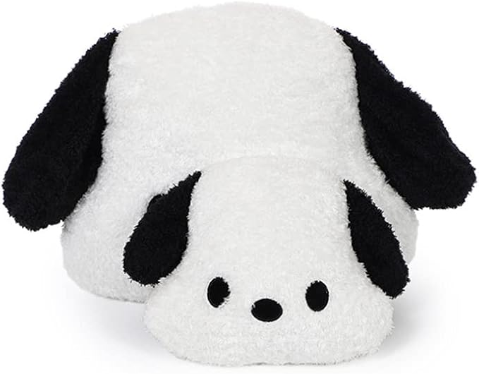 Cute Car Headrest & Lumbar Support Seat Cushion Adorable Black & White Dog Pattern, Comfortable & Durable Accessories Pillow, Set Includes 1Headrest &1 Lumbar Support
