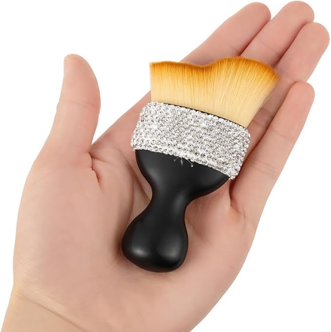 Bling Car Interior Dust Brush, Glitter Diamond Crystal Soft Bristles Dusting Tool for Automotive Dashboard, Air Conditioner Vents, Leather,Car Seat, Computer etc. (Silver)