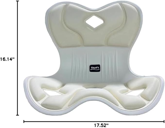 Ergonomic Lumbar Support Cushion, Cream,44.5mm x 410mm x 340mm, Standard Size, for Shoulder and Back Posture, 110-265 lbs Capacity