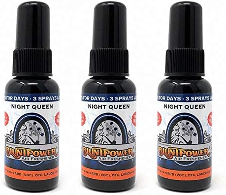 BluntPower (Night Queen, 3 Pack) Concentrated Air Freshener - Premium Oil Based Air Freshener Spray For Home and Car - Long-Lasting Bathroom Spray, Car Freshener, & Odor Eliminator Spray