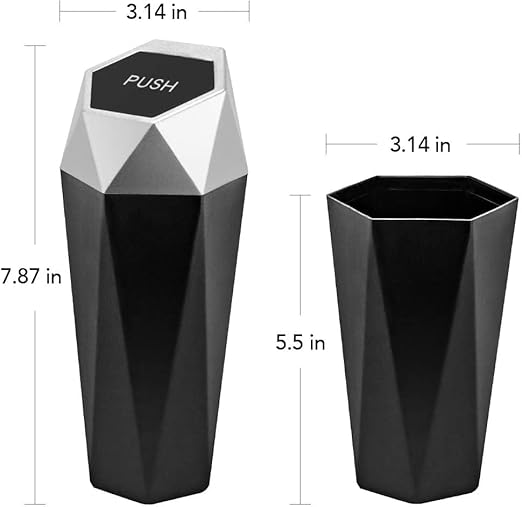 Car Trash Can with Lid - 2-Pack, Interior Accessories for Vehicles, Leakproof Garbage Can with 30 Detachable Trash Bags, Multipurpose Organizers and Storage Solutions for Home and Office