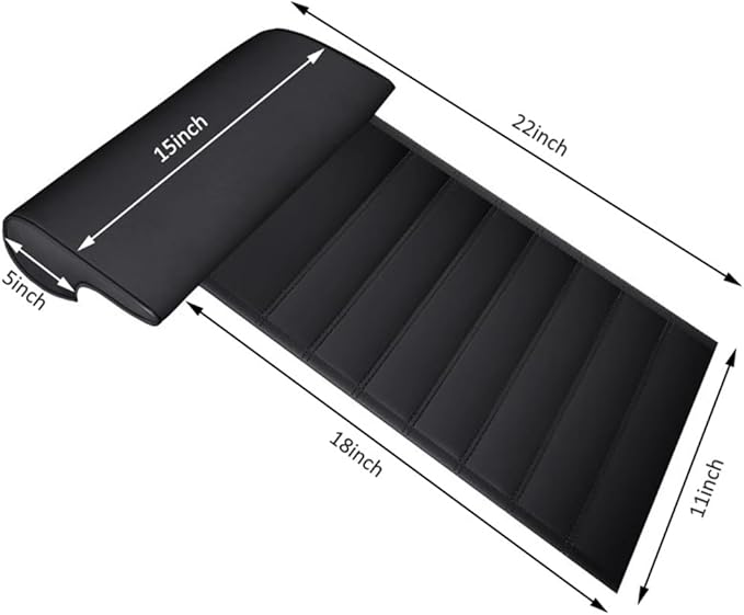 Leather Car Seat Extender Cushion,Car Leg Extender Leg Support Pillow Universal Car Seat Leg Pad,Comfortable Leg Rest Extended Cushion Mat for Car Bus Train Home Office (Black)