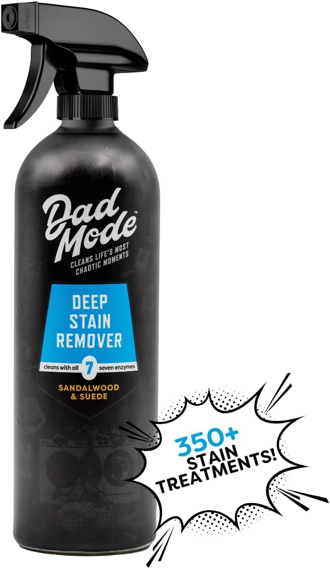 DadMode 7-Enzyme Deep Stain Remover – Heavy Duty Laundry Odor Eliminator for Extreme Clothing Messes Powered by Nuclease (DNAse) - 16oz Refillable Bottle