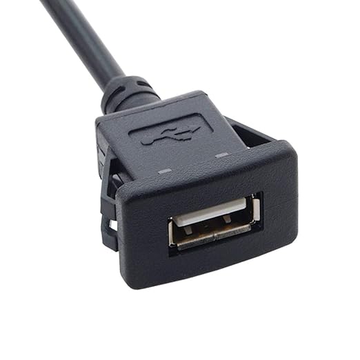 cablecc 1m Waterproof Single USB 2.0 Extension Latch Mount Car AUX Cable for Dashboard Panel