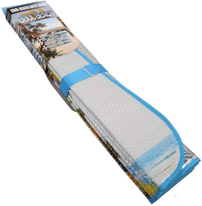 BDK Palm Tree Tropical Island Front Windshield Sun Shade Accordion Folding Cute Car Window Shades for Truck & Car Sunshade Shield for Sun UV Rays - Visor Protector Keeps Vehicle Cool - 58 x 27 inches