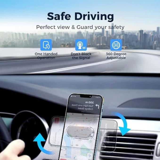 Magnetic Car Phone Holder, Powerful Magnet Mount for Dash, Sticks to Any Dashboard for GPS in Van.Car Magnet Phone Mount Compatible with All Cell Phone.(Pack of 1)