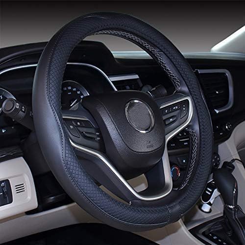 Mayco Bell Large Size Steering Wheel Cover Anti-Slip,Safety,Soft,Breathable,Durable,Full Surround,Comfortable Grip Microfiber Leather (15.5-16 inch, Black)