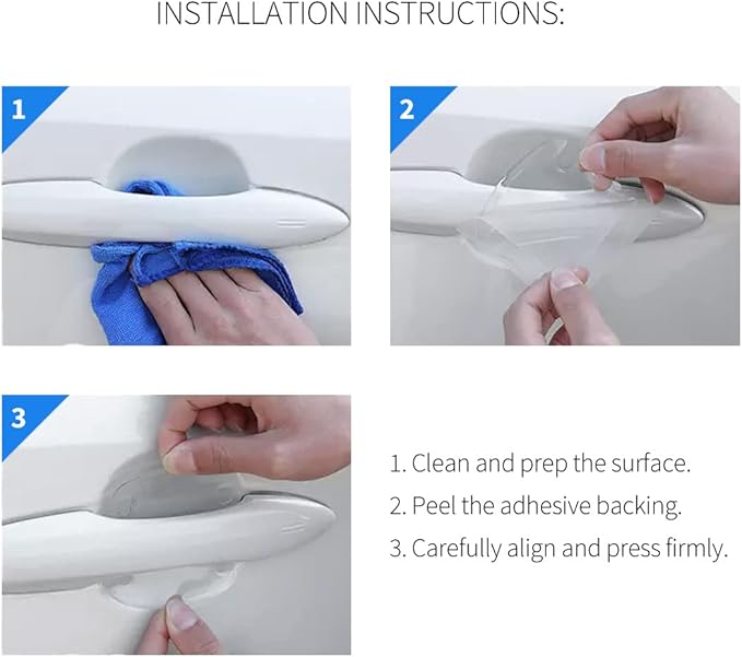 iPick Image for Ford F-150 2015 up Universal Car Door Handle Cup Protector Clear Decal Stickers, Pair - Official Licensed