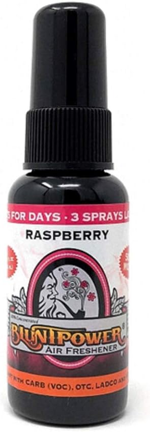 BluntPower (Raspberry, 1 Pack) Concentrated Air Freshener for Room and Car Spray - Oil-Based Diffuser Spray Bottle - Long-Lasting Bathroom Spray, Car Freshener, & Odor Eliminator Spray