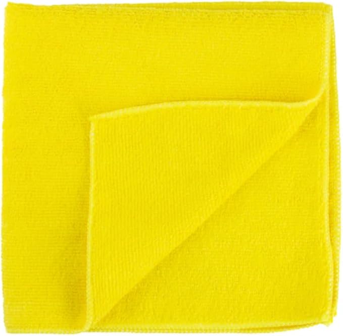 AKW Microfiber All Purpose Cleaning Cloth, Bulk Microfiber Towel for Home, Reusable and Lint Free Cloth Towels for Car, Yellow Color (12 Count)