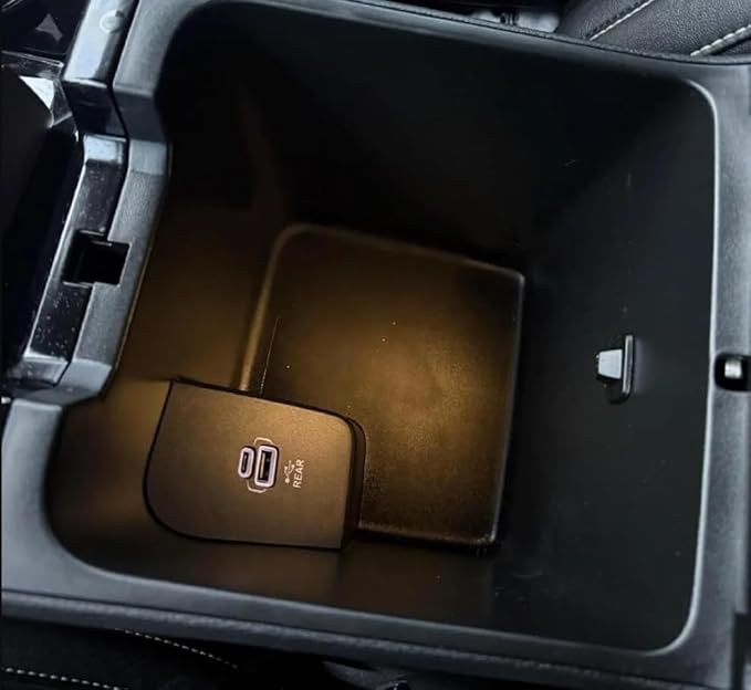 Center Console Armrest Organizer Compatible with 2022-2025 Jeep Grand Cherokee With Factory USB (Compatible with Factory USB (Rear Entertainment Package))