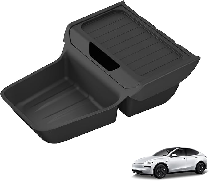LUCKEASY Lower Center Console for Tesla Model Y Juniper Standard Version 2026 2025 Lower Storage Organizer Accessories Interior Storage Insert Tray TPE Black