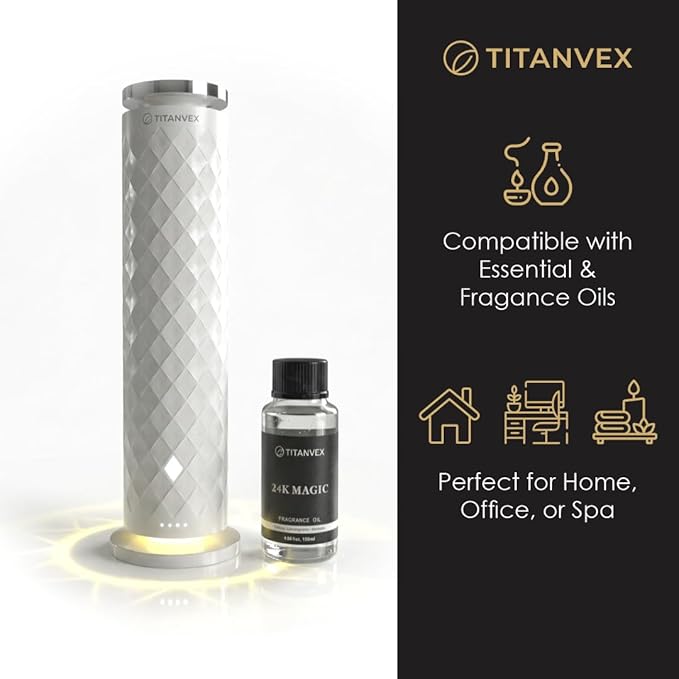 Cordless Scent Diffusers for Home - USB Rechargeable, Waterless Essential Oil Nebulizer for Home, Office, Car - Covers 1,100 Sq. Ft. - Ideal for Bedroom, Bathroom, Room and Car.