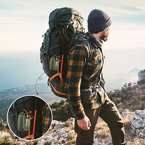 Esky Emergency Sleeping Bag, Survival Bag Portable Thermal Bivy Sack, Waterproof Lightweight Emergency Blanket Survival Gear with Compass for Camping Hiking Outdoor Adventure