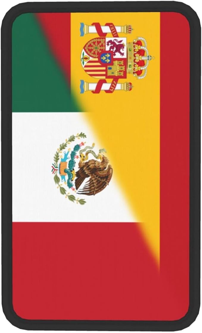 Spanish Spain Michoacan Mexico Mexican Flag Auto Center Console Armrest Cover Car Handrail Box Cushion Pad Mat Universal Fit Most Vehicle Sedan Truck SUV Soft Comfort Decor Accessories