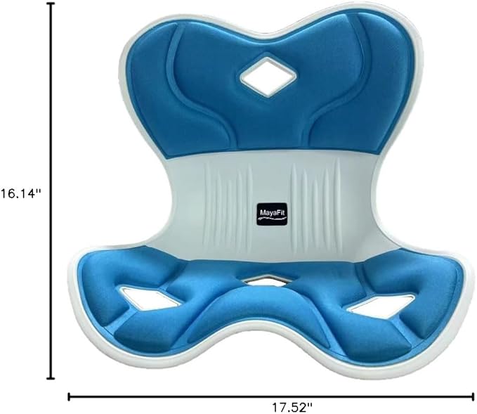 Ergonomic Lumbar Support Cushion, Blue, 44.5mm x 410mm x 340mm, Standard Size, for Shoulder and Back Posture, 110-265 lbs Capacity