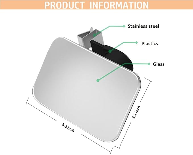 Convex Glass Blind Spot Mirror for Cars – 360° Adjustable Anti-Theft Side Mirror with Reusable Gel Pad & Cleaning Cloth, Universal Fit for All Vehicles (Used in the car)