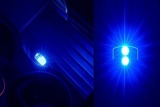 ICBEAMER Type C Adapters Atmosphere Light 1-Pack (Blue) | Universal Plug-in Miniature LED Night Light for Car Interior and Trunk Ambient Lighting, Easy Installation, Energy Efficient