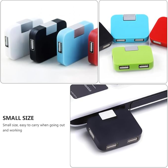 OSALADI 2pcs USB Hub 4 Port Multi-Function USB Splitter No Drivers Required Heat Dissipation Sturdy Essential for Daily Use (Random Color)