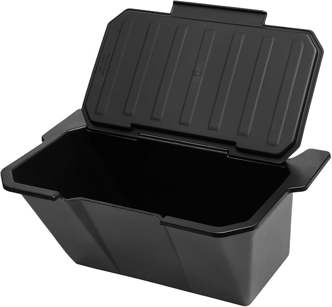 Canvcle Rear Floor Storage Box for 2024 2025 2026 Tesla Cybertruck Accessories, 2nd Row Floor Storage Bin TPE Backseat Storage Box Rear Center Console Organizer with Anti-Slip Lid Cover Trash Can