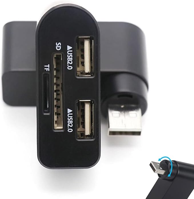4 in 1 USB 2.0 Hub Docking Station 1 Usb2.0 480Mbps Rotatable Splitter Card Fast Reader for Laptop Notebook USB 2.0 Splitter Motherboard for Laptop Hub for Pc