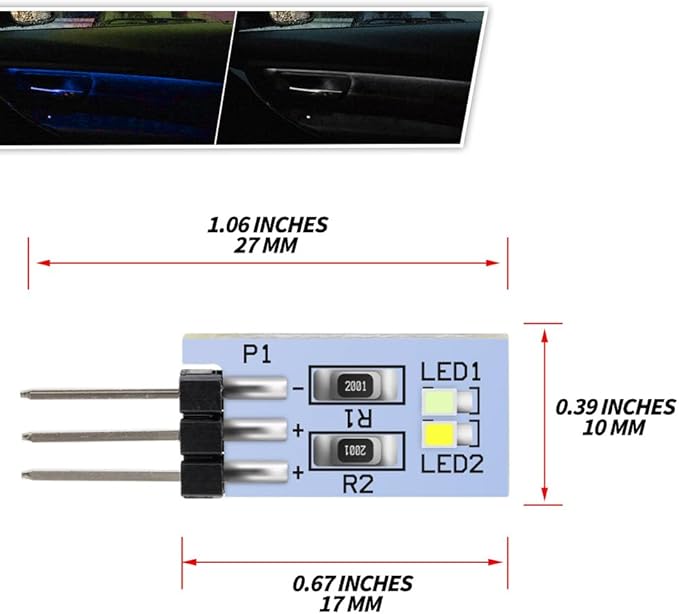 NJSBYL 4PCS LED Door Handle Circuit Board for B-MW 3 4 5 Series X1 M4 Gran Turismo Touring Sedan Convertible Coupe F10 F30 F31 F32 F33 F34 F36 F48 F82 F83 Blue-White Ambient Lighting
