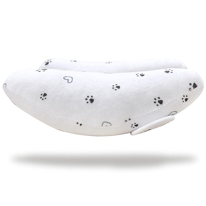 Adjustable Baby Head Neck Support Pillow for Car Seat and Stroller - Soft and Lightweight Cushion for Travel and Daily Use, with Cute Cat Paw Print Pattern Baby Travel Pillow