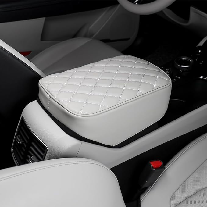 Car Armrest Cushion Cover Compatible with Kia Sportage 2023 2024 2025 Accessories, Leather Center Console Armrest Pad(Gray)