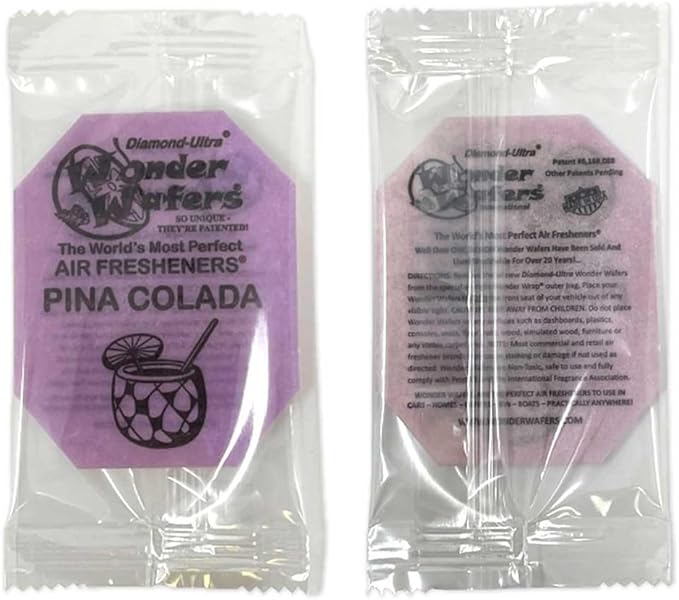 Wonder Wafers - Diamond-Ultra Scented Car Air Fresheners - Individually Wrapped (15 Per Pack) (Pina Colada)