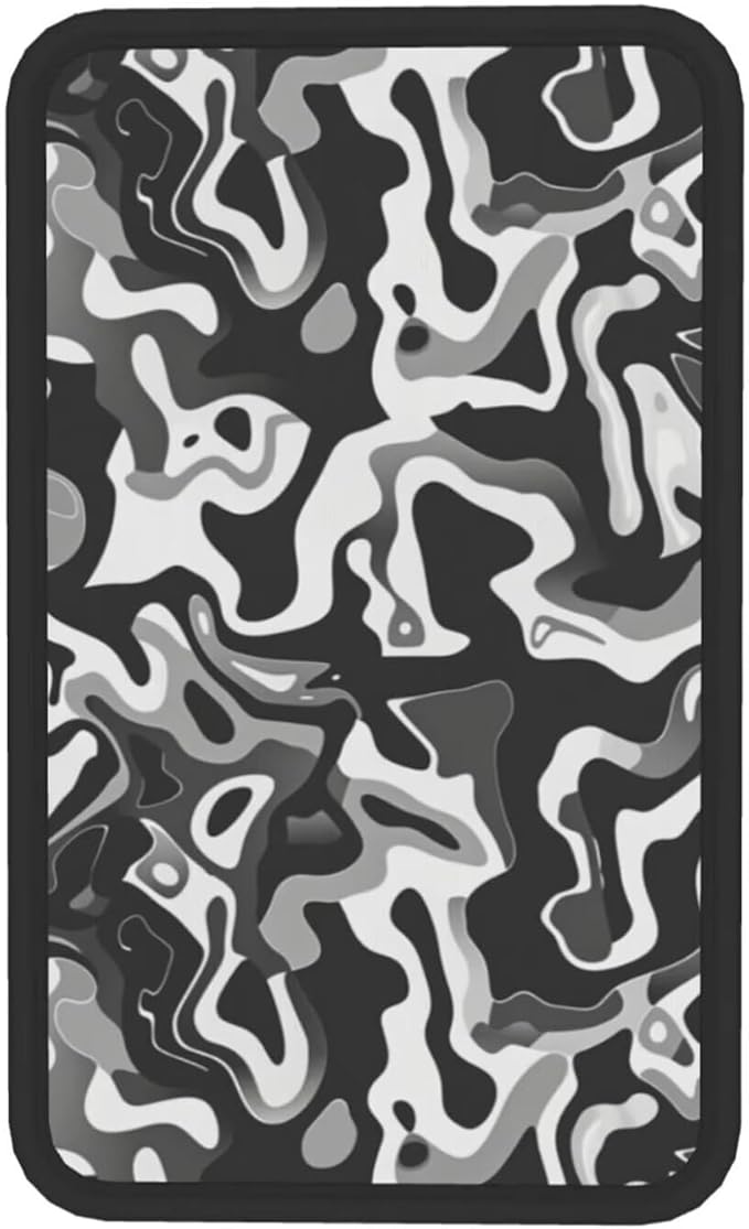 Car Center Console Armrest Cover Camouflage Polyester Arm Rest Box Lid Covers Army Camo Middle Console Cover Seat Protector Gray and Black Abstract Geometry Armrest Cushion Pad
