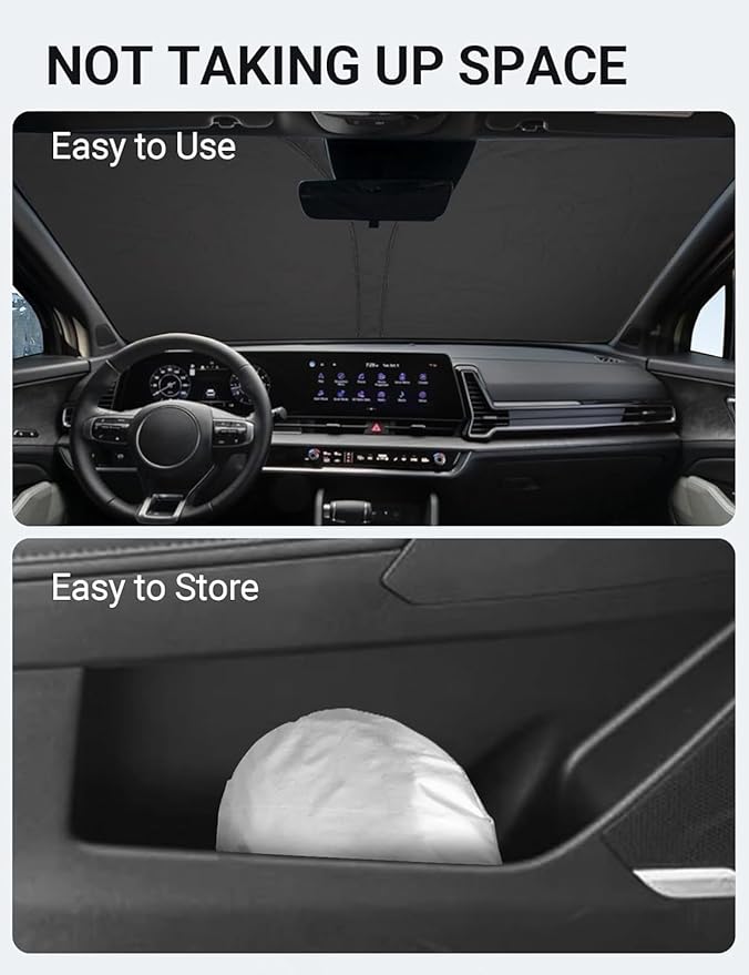 Proadsy Windshield Sun Shade for Kia Sportage NQ5 2023 2024 2025 2026 4-Layer Foldable Front Sunshade Protector Sun Visor Blocks UV Rays Keep Car Cooler Accessories