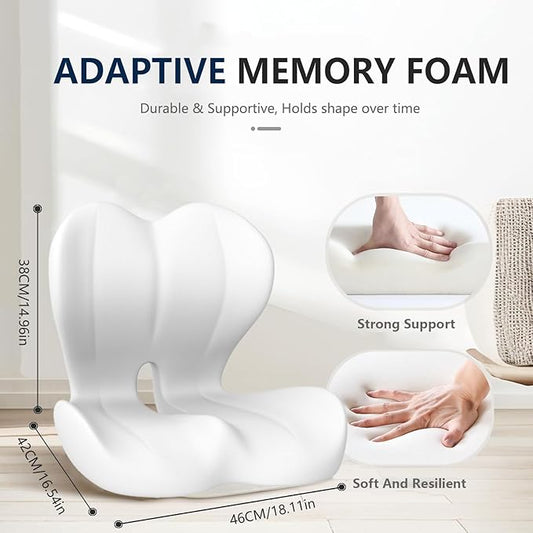 Car Seat Cushion for Long Driving, Office Chair Cushion, Memory Foam Seat Cushion Effectively Increase Height by 3.94 Inch, Car Seat Cushion for Back Pain Sciatica Tailbone Pain Relief.