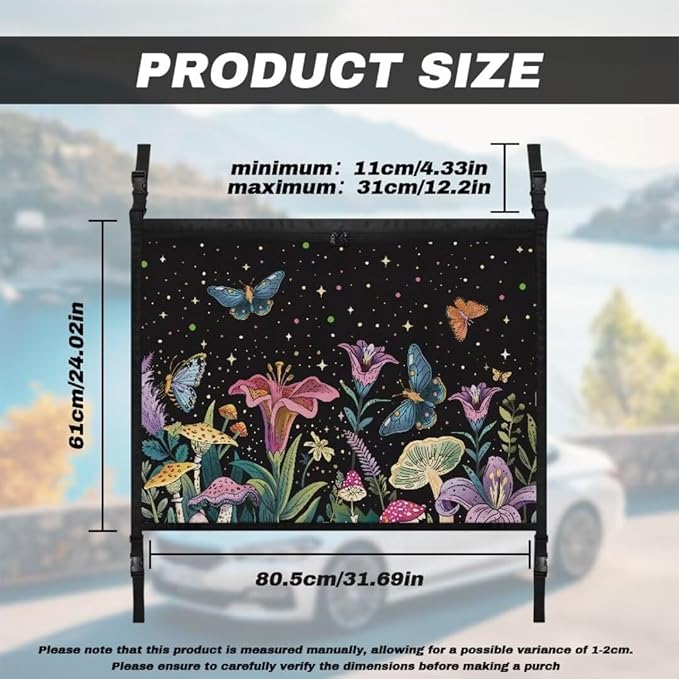 Mushroom Flower Car Roof Seat Organizer Hanging Car Storage Bag Inner Car Accessories Storage for Kids Pets' Items for Travel