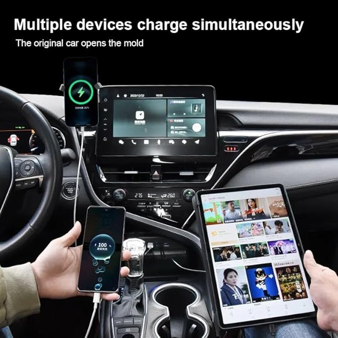 Compatible with Toyota Camry 2018-2023 USB Type-C Splitter Adapter Fast Charger Shunt Hub Docking Station Interior Product Accessories