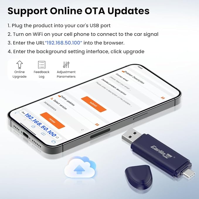 Carlinkit 5.0 SE Pro Wireless Android Auto & CarPlay Adapter,Convert Wired to Wireless for OEM Vehicles (Model Year: 2015 to 2026) Compatible with Wired CarPlay & Android Auto Cars