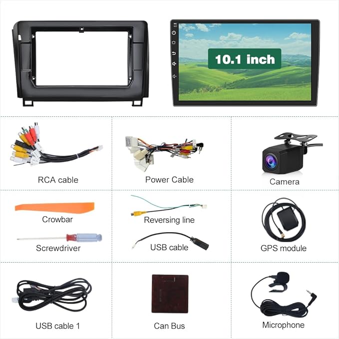 Android 13 Car Radio Stereo for Toyota Tundra 2007-2013 Toyota Sequoia 2008-2018 with 2G RAM 64G ROM Wireless Carplay Android Auto, 10-inch Touch Screen Head Unit, GPS Bluetooth