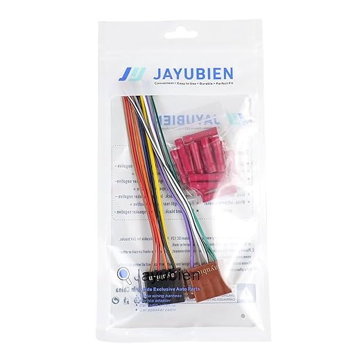 Car Radio Stereo Wiring Harness Adapter,16Pin ISO Radio Wire Harness with Butt Connector Replacement Cable for Aftermarket Car CD DVD Head Unit Player