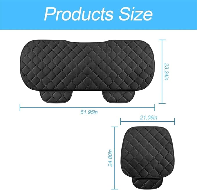 Plush Car Seat Covers Full Set for Sedan, SUV, Truck - Universal Soft Fuzzy Front and Rear Seat Cushion Protectors | Non-Slip, Warm, Machine Washable (Gray, 3-Piece)