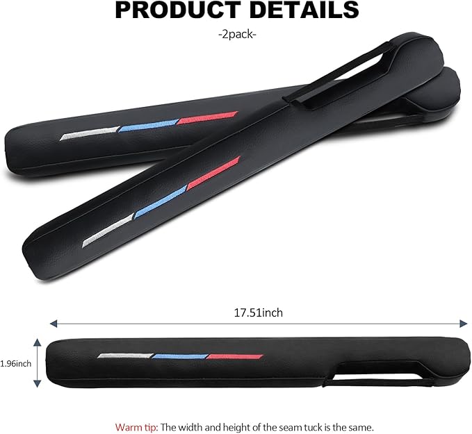 Sports Style Leather Car Seat Gap Filler Spacer Universal Seat Gap Filler Plug Compatible with BMWSeries M1 M3 M5 X1 X5 X6 Z4 3 5 7 Series Console Stop Things from Dropping