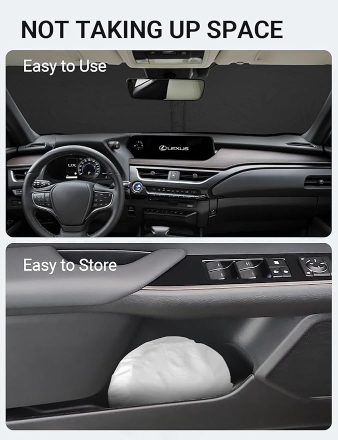 Proadsy for Lexus UX 2019-2024 2025 2026 Windshield Sun Shade 4-Layer Foldable Front Sunshade Protector Sun Visor Blocks UV Rays Keep Car Cooler