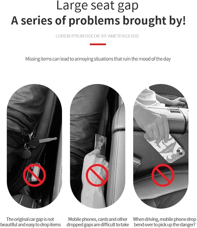 IHOTDER 2PCS Car Seat Gap Filler - Car Seat Gap Filler Organizer for Holding Phone,Key,Purse - Universal Car Gap Filler Fits CCar Truck SUV Car Interior Accessories (Burgundy/2PCS)…