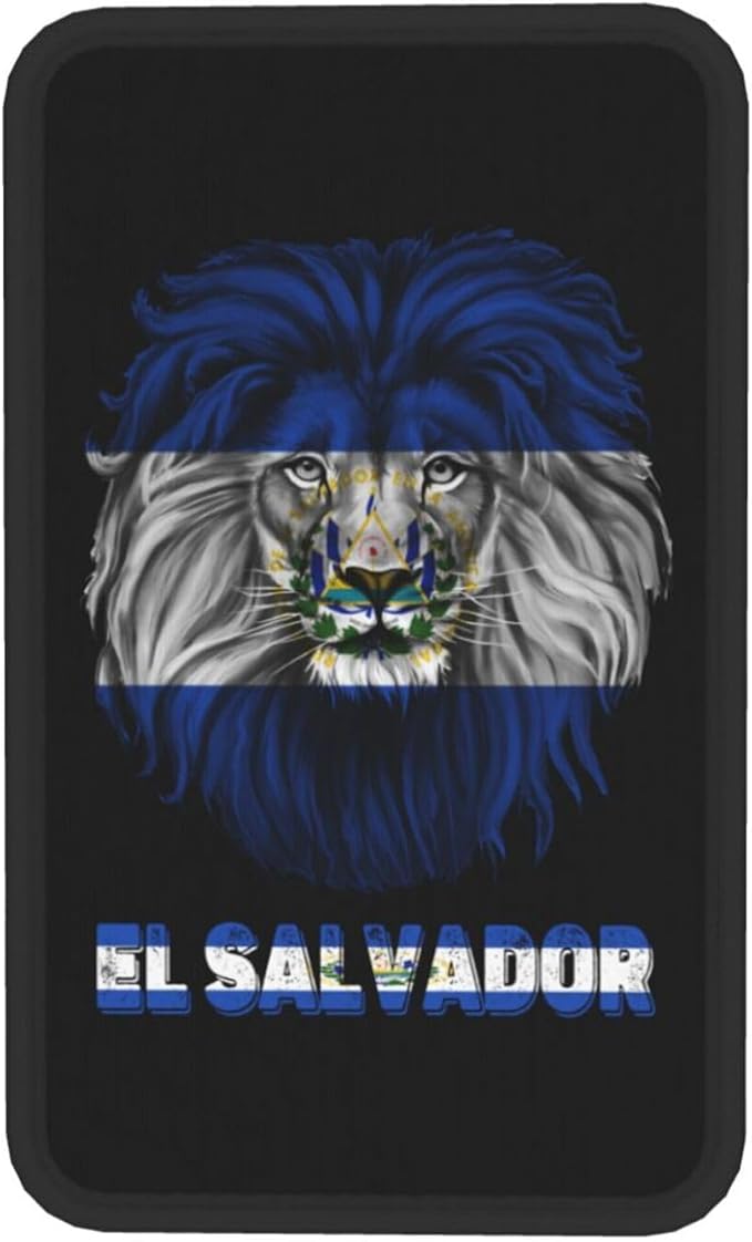 Vintage El Salvador Salvadoran Flag Lion Head Auto Center Console Armrest Cover Car Handrail Box Cushion Pad Mat Universal Fit Most Vehicle Sedan Truck SUV Soft Comfort Decor Accessories