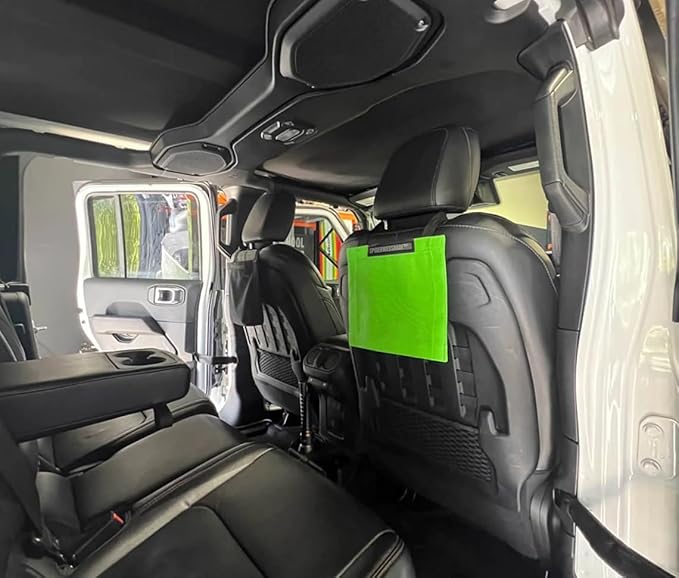 SPIDERWEBSHADE Seatback Sac - Backseat Car Storage Organizer - Large Mesh Pocket for Organizing Snacks, Toys, Tablets, Phones, Car Travel Accessories - Universal For Most Vehicles (Green)