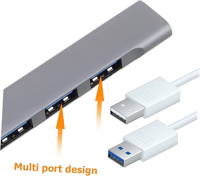 TEHAUX USB Hub Splitter Laptop USB Expander Charging for Desktop Car Gaming Travel Accessories