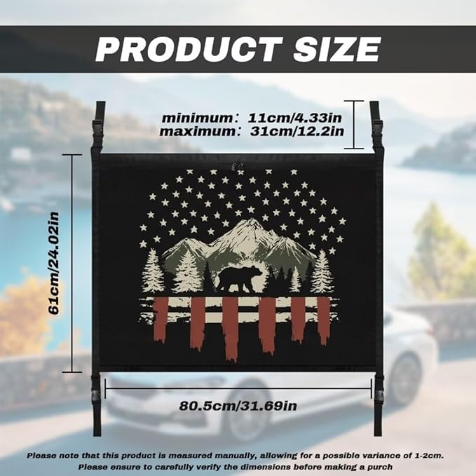Car Roof Storage Bag Bear Mountain Print Car Seat Storage Hanging Bag Premium Car Seat Organizer One-Size-Fits Tidy Pouch Pocket Storage for Small Items
